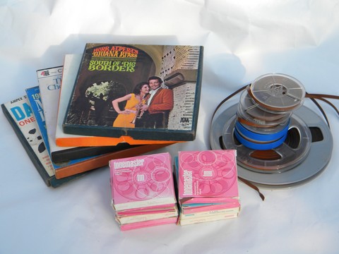 Huge lot assorted vintage reel to reel tapes