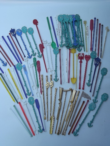 Huge lot vintage & collectible swizzle sticks cocktail stirrers & picks