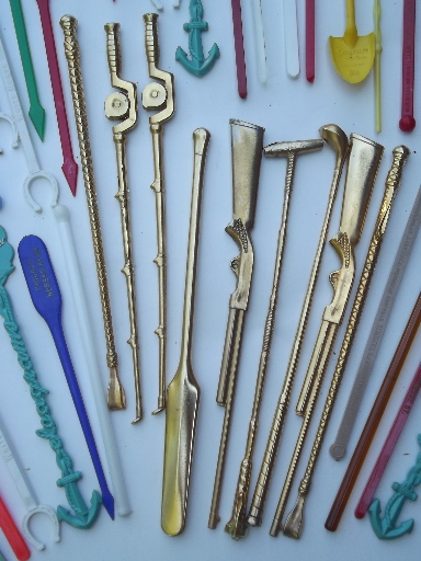 Huge lot vintage & collectible swizzle sticks cocktail stirrers & picks