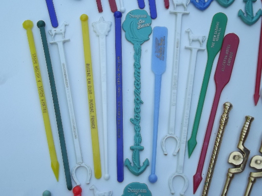 Huge lot vintage & collectible swizzle sticks cocktail stirrers & picks