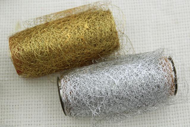 huge lot vintage metallic braid, cord thread, gold silver trims - sewing craft supplies destash