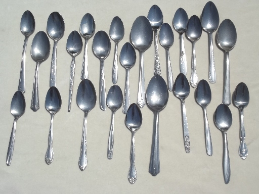 Huge lot vintage stainless flatware, assorted patterns spoons & forks