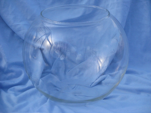 Huge round glass fish bowl vase, for terrarium or collectible display