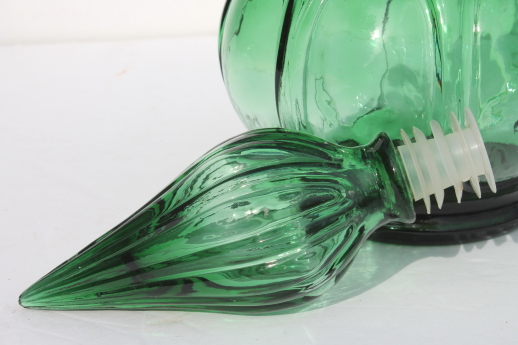 I Dream of Jeannie vintage Jim Beam genie bottle, tall green glass decanter w/ stopper