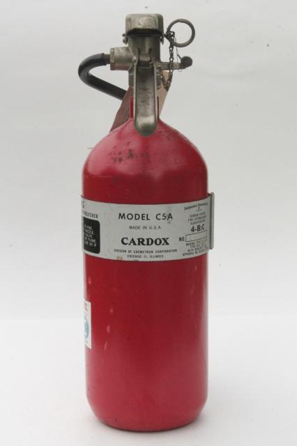 industrial vintage Kidde Cardox C5A Co2 fire extinguisher mid century factory