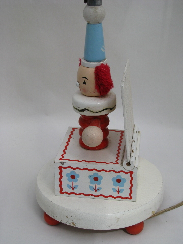 Irmi style retro vintage wood toy jack-in-the-box nursery lamps