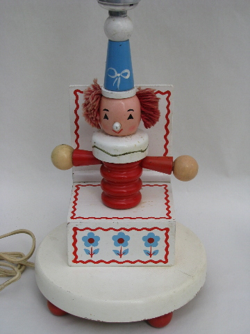 Irmi style retro vintage wood toy jack-in-the-box nursery lamps