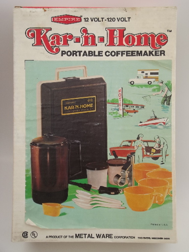 Kar n Home portable coffee maker, vintage car / camping coffee pot set