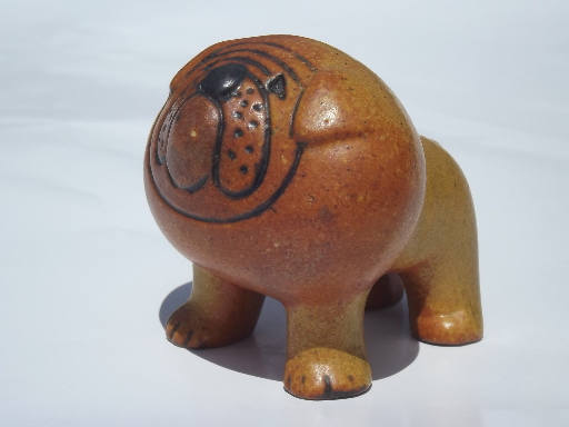 Kennel series bulldog, mod 70s Lisa Larson Gustavsberg Swedish art pottery