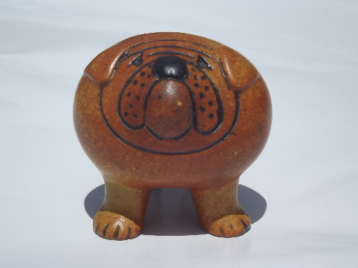 Kennel series bulldog, mod 70s Lisa Larson Gustavsberg Swedish art pottery