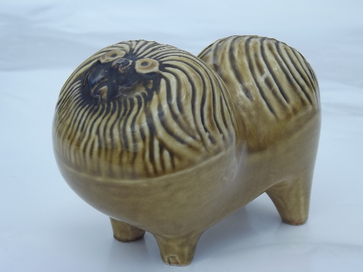 Kennel series pekinese, mod 70s Lisa Larson Gustavsberg Swedish art pottery