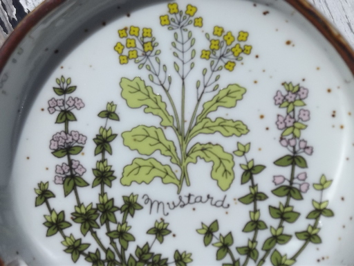 Kitchen herbs 70s vintage Lorrie Japan stoneware, pottery ashtray