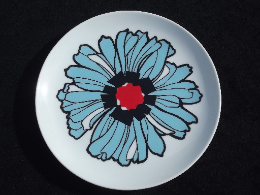 Langenthal Meroe mod flower vintage Swiss porcelain plate, 70s  retro