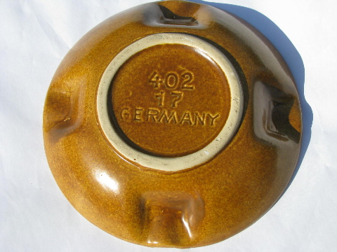 Large deco moderne ashtray, mid-century vintage Germany art pottery