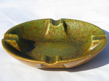 Vintage Ashtray 1970s Anthony Hollywood Regency Ceramic and Gold Mid Century Avocado Green coffeetable bowl dish stash