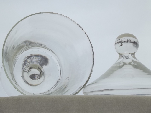 Large glass apothecary jar canister, vintage store counter display bottle