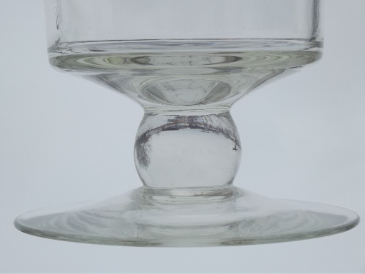 Large glass apothecary jar canister, vintage store counter display bottle