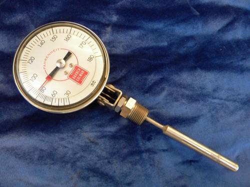 Large vintage Barber-Colman industrial thermometer 30 to180 deg. F