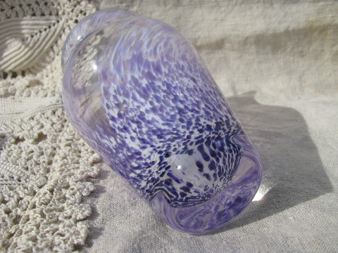 Lavender purple and white glass vase, Caithness handcrafted in Scotland