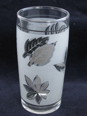 Libbey Rock Sharpe, vintage Silver Foliage juice glasses