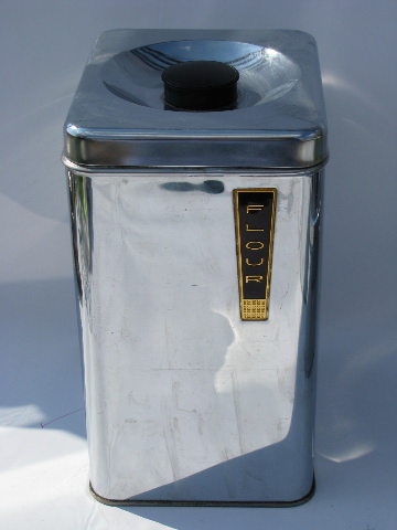 Lincoln BeautyWare vintage chrome canisters, 1950s retro kitchen!