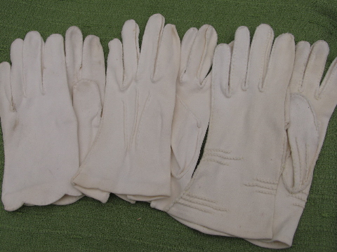 Lot 14 pairs 1950s-60s vintage gloves, leather & cloth, long & short