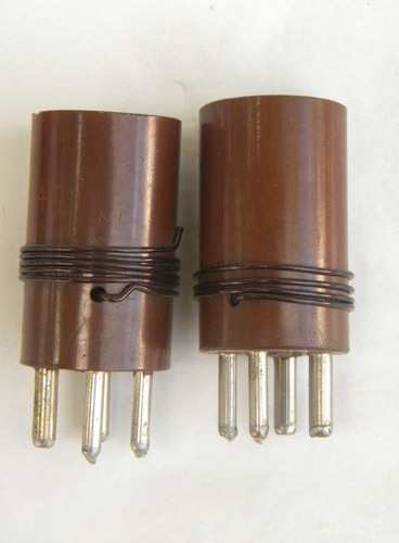 Lot 5 vintage plug-in copper coils for early radio equipment