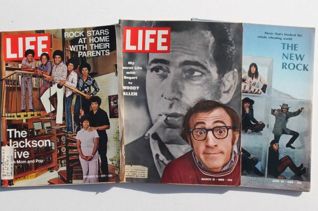 lot 75 vintage 60s 70s vintage Post, Look, Life magazines, pop culture celebs & retro ads