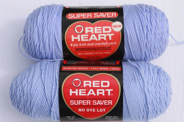 lot Red Heart Super Saver acrylic yarn, big jumbo skeins, cool blue, grey, purple, mint green