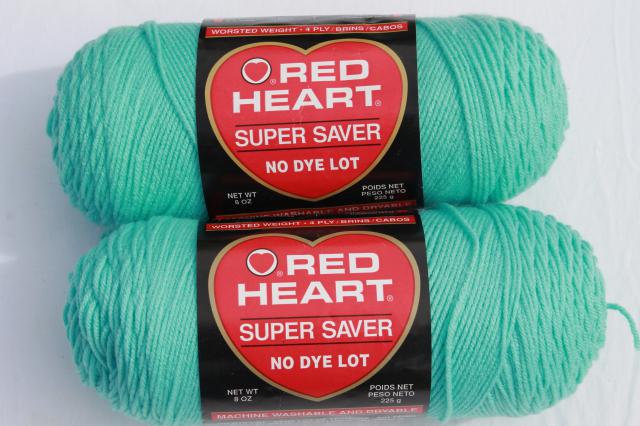 lot Red Heart Super Saver acrylic yarn, big jumbo skeins, cool blue, grey, purple, mint green