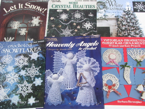 Lot crochet patterns, lace snowflakes, angels, Christmas ornaments