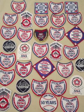 Lot embroidered softball patches, Ameteur Softball Association badges