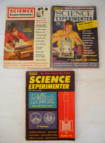 Lot mid-century vintage Science and Mechanics magazines Experimenter w/Tesla Coil