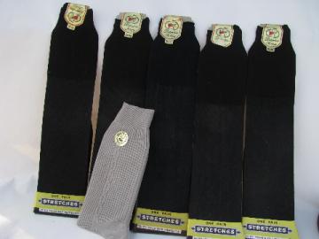 Lot of 1950s vintage mens socks, sheer nylon, mint w/ original paper labels