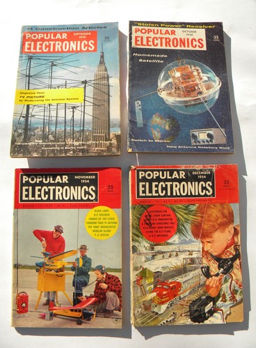 Lot of 1950s vintage Popular Electronics magazines w/DIY projects