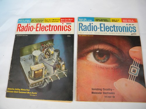 Lot of 1960s Radio-Electronics magazines w/articles&advertising