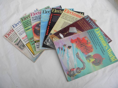 Lot of 1964 Electronics World magazines w/graphics & advertising