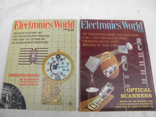 Lot of 1964 Electronics World magazines w/graphics & advertising