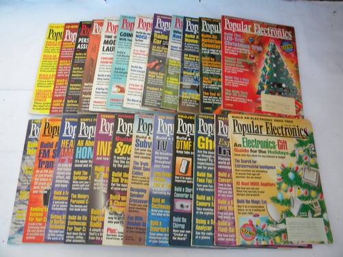 Lot of 1990s vintage Popular Electronics magazines 1994 & 1995 full years