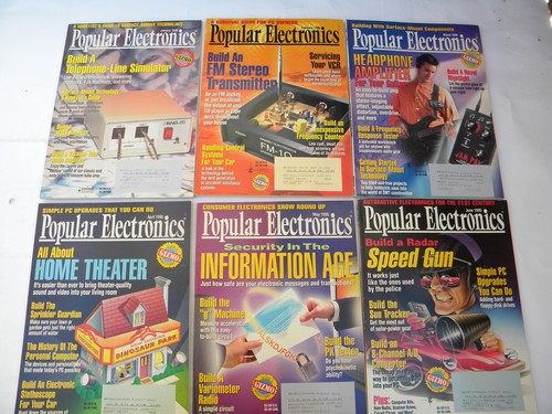 Lot of 1990s vintage Popular Electronics magazines 1994 & 1995 full years