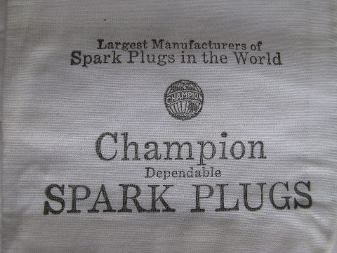 Lot of 30+ muscle car, new-old-stock cloth Champion spark plug shipping bags