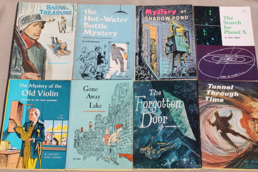 Lot of 50 children's mystery paperback books, 70s vintage Scholastic mysteries for young readers
