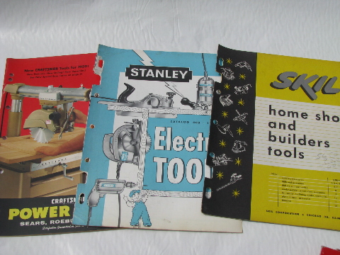 Lot of mid-century 40s/50s vintage power tool advertising catalogs, Craftsman, Delta