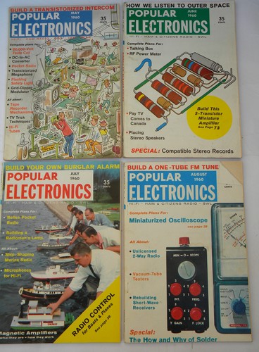 Lot of mid-century vintage Popular Electronics magazines 1960