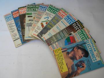 Lot of mid-century vintage Popular Electronics magazines 1960