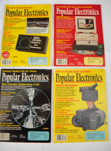 Lot of old 1992 Popular Electronics magazines full year w/DIY projects