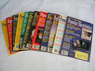 Lot of old 1992 Popular Electronics magazines full year w/DIY projects