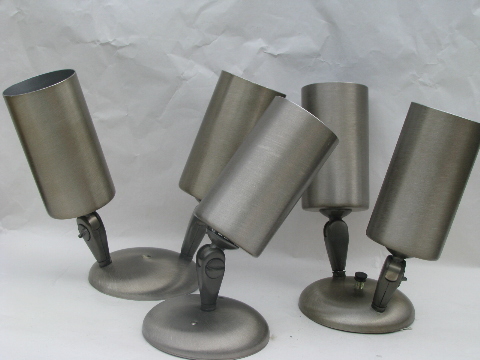 Lot of retro industrial studio wall sconces w/adjustable canister shades