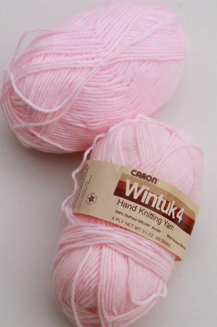 lot of vintage acrylic yarn, Caron Wintuk 4 sport weight yarn for knitting / crochet