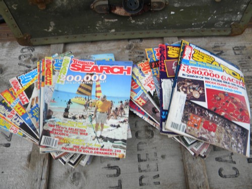 Lot of vintage Treasure Search magazines, full years of 80s back issues